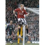 Football Autographed 8 X 6 Paul Scholes Photo, A Superb Image Depicting The Manchester United
