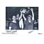 Football Tommy Smith and Ian Callaghan 12x16 signed black and white photo pictured celebrating after