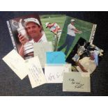 Golf Collection 10 items that include signed photos and album pages names include Tony Jacklin,