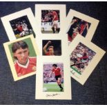 Manchester United collection 7, 8x10 signed mounted colour photos signatures include Stuart Pearson,