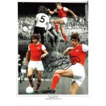 Football Malcom MacDonald signed 16x12 colour enhanced montage photo pictured during his time with