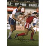 Football Mickey Thomas Signed Wales 8x12 Photo. Good Condition. All autographs are genuine hand