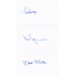 Football Autographed Rangers 1972 Index Cards, Individual Hand Signed Cards By The 1972 Ecwc Team