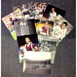 West Ham United Football collection 9 superb signed photos colour and black and white from some of
