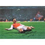 Football Alexis Sanchez 12x16 signed colour photo pictured celebrating during his time with