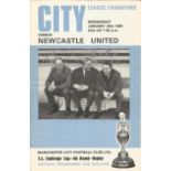 Football Vintage programme Manchester City v Newcastle United FA Cup 4th Round replay Maine Road