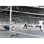 Football Gordon Banks signed 12x16 colour enhanced photo pictured making his iconic save for England