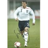 Football Wayne Bridge Signed England 8x12 Photo. Good Condition. All autographs are genuine hand