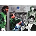 Football Neville Southall Goodison Park Icon 12x16 signed colour enhanced montage photo pictured