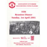 Football Autographed Man United Menu, A Superbly Produced Menu For The Association Of Former Man