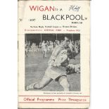 Rugby League vintage programme Wigan v Blackpool Northern Rugby League Western Division Central park