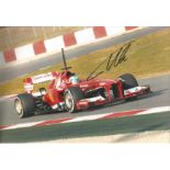 Motor Racing Fernando Alonso 12x8 signed colour photo pictured driving for Ferrari in 2013. Good