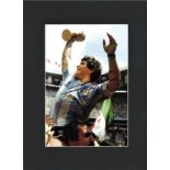 Football Diego Maradona signed 16x12 mounted colour photo. Diego Armando Maradona born 30 October