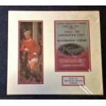 Football Denis Law signed 15x16 mounted signature piece includes signed colour photo and vintage