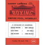 Boxing Howard Winstone v Jimmy Anderson A Cavalcade of Champions Empire Pool Wembley 9th April 1968.