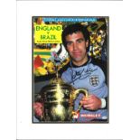 Football Peter Shilton 15x12 mounted signature piece includes signed England v Brazil programme