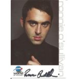 Snooker Ronnie O'Sullivan 6x4 signed World Snooker promo card. Ronald Antonio O'Sullivan OBE born