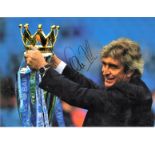 Football Manuel Pellegrini 12x16 signed colour photo pictured with the Premier League Trophy while