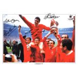 Football Liverpool Legends 12x16 colour photo signed by Ron Yeats, Tommy Smith, John Lawler and