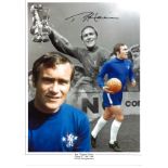 Football Ron Chopper Harris signed 16 x12 colour enhanced montage photo of the Chelsea legendary