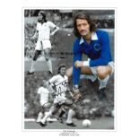 Football Frank Worthington 16 x12 signed colour enhanced montage photo pictured during his time with