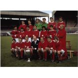 Football Manchester United legends 12x16 colour 1968-69 team photo signed by John Aston, Jimmy