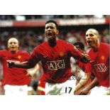 Football Nani 12x16 signed colour photo pictured in action for Manchester United. Good Condition.