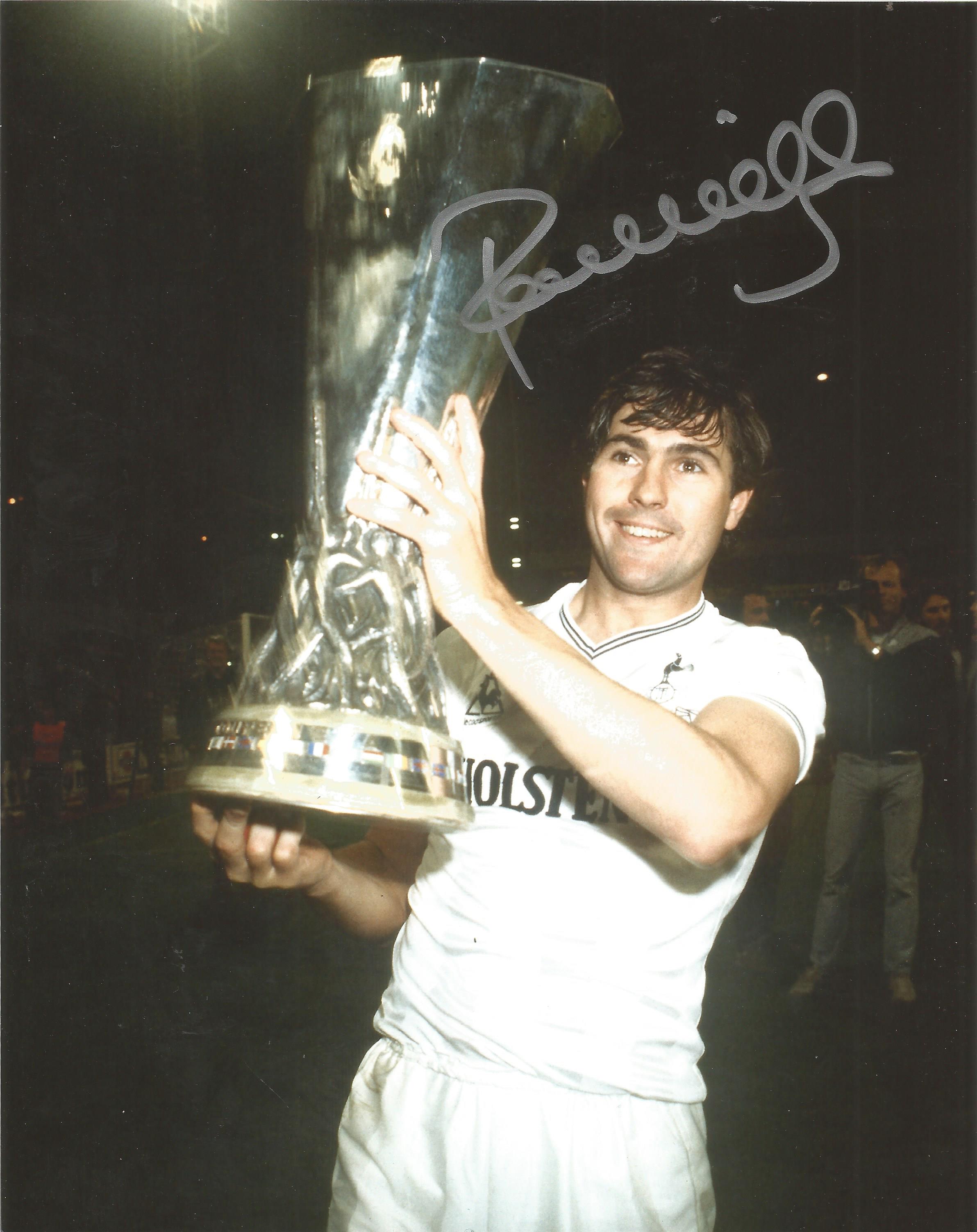 Football Paul Miller Signed Tottenham Hotspur UEFA Cup 8x10 Photo. Good Condition. All autographs
