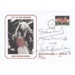 Football Autographed Man United 1977 Cover, A Commemorative Cover Issued In 2008 Depicting The