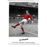 Football Pat Crerand 16x12 Heroes and Legends signed editions colour enhanced photo pictured in