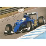 Motor Racing Marcus Ericsson 12x8 signed colour photo pictured driving for Sauber in 2015. Good