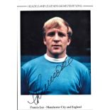 Football Francis Lee 16x12 Heroes and Legends signed editions colour photo pictured during his