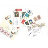 Worldwide FDC and postcard collection includes over 60 items typed address and handwritten mainly