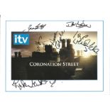 Coronation Street signed 12x10 promotional picture signed by Rula Lenska, Nigel Havers, Warren