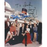 Stella Stevens, Red Buttons and Carol Lynley signed 10x8 colour Poseidon Adventure photo. Dedicated.