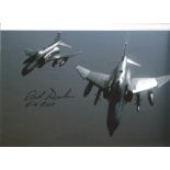 SR71 Blackbird F4 pilot Rich Graham signed stunning pair of F4 in flight 10 x 8 colour photo. Upon