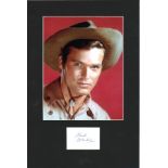 Ty Hardin signature piece mounted below colour photo. Approx overall size 16x11. Good Condition. All