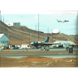 Falklands War Vulcan pilot Martin Withers signed 10 x 8 colour photo of A Vulcan at Port Stanley