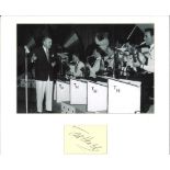 Ted Heath 14x14 signature piece includes b/w photo and signed album page both mounted to a high