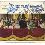 We are Amused 33rpm record sleeve signed by Fawlty Tower cast members, John Cleese, Connie Booth,