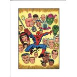 Spiderman 15x11 mounted colour print signed by creator Stan Lee. Good Condition. All autographs