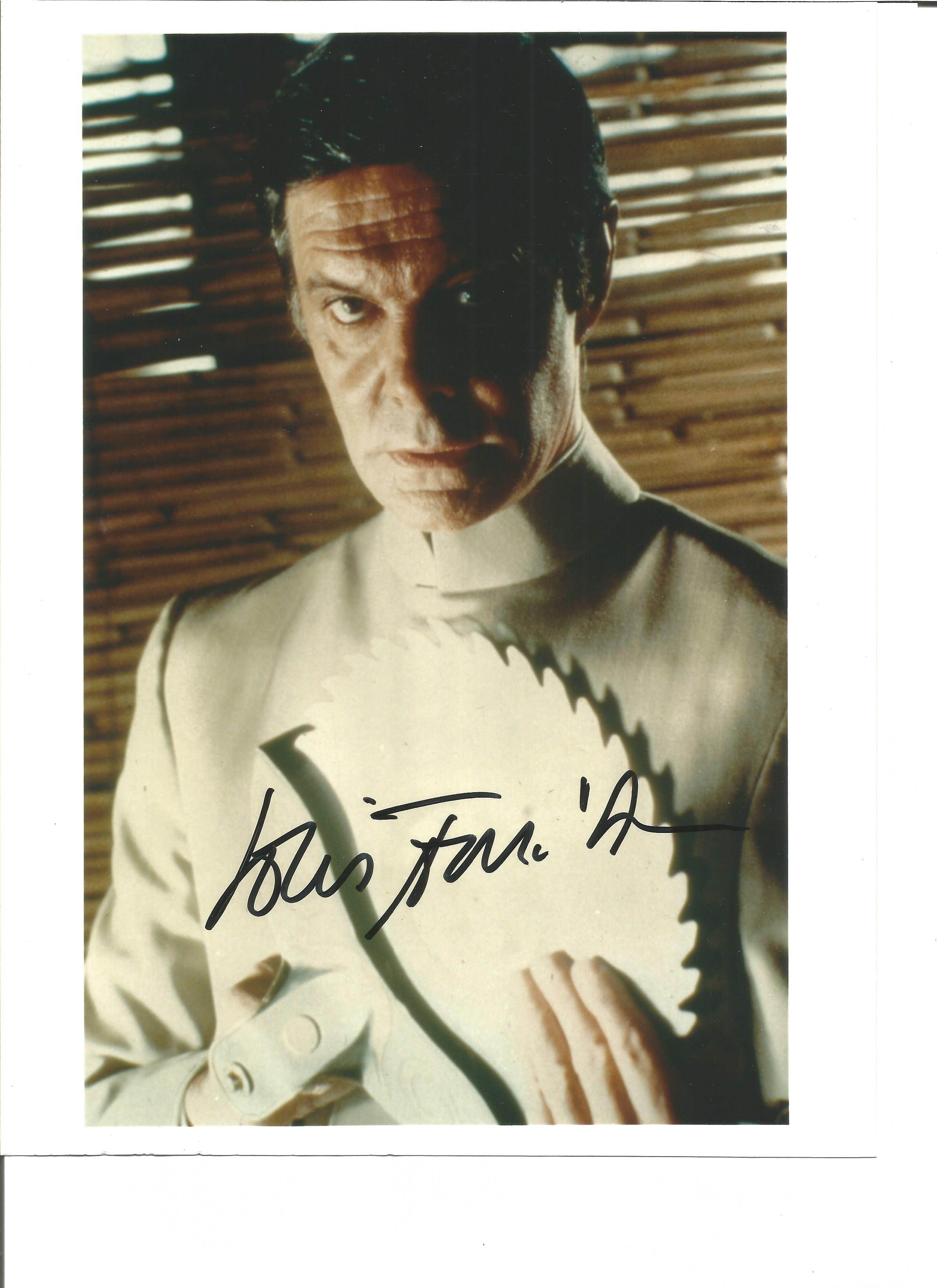 Louis Jourdan 10x8 signed colour photo pictured as Karmal Khan in the Bond movie Octopussy. Good