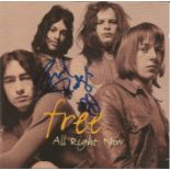 Free All Right Now CD sleeve signed by lead singer Paul Rodgers. Disc included. Good Condition.