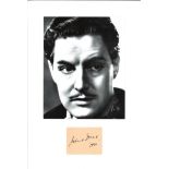 Robert Donat signature piece dated 1942 mounted below b/w photo. Approx overall size 16x12. Good