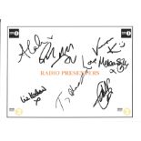 Radio One 12x10 flyer signed by Liz Kershaw, Mel Sykes, Vernon kay and four others Radio Presenters.