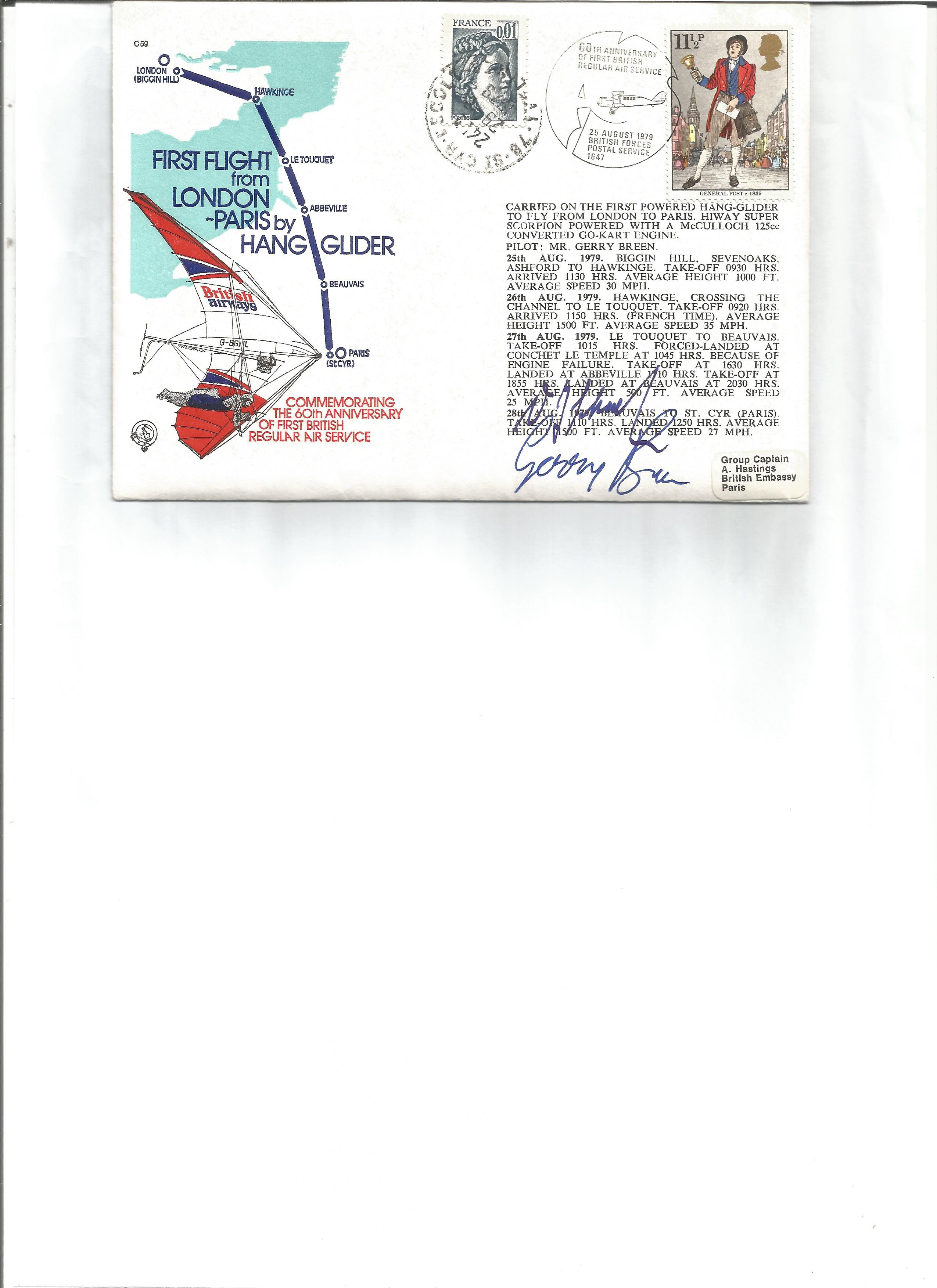 WW2 Uboat ace Dr Jobsr Schaefer Water Wagtail pilot & veteran of U862 signed RAF Hang Glider