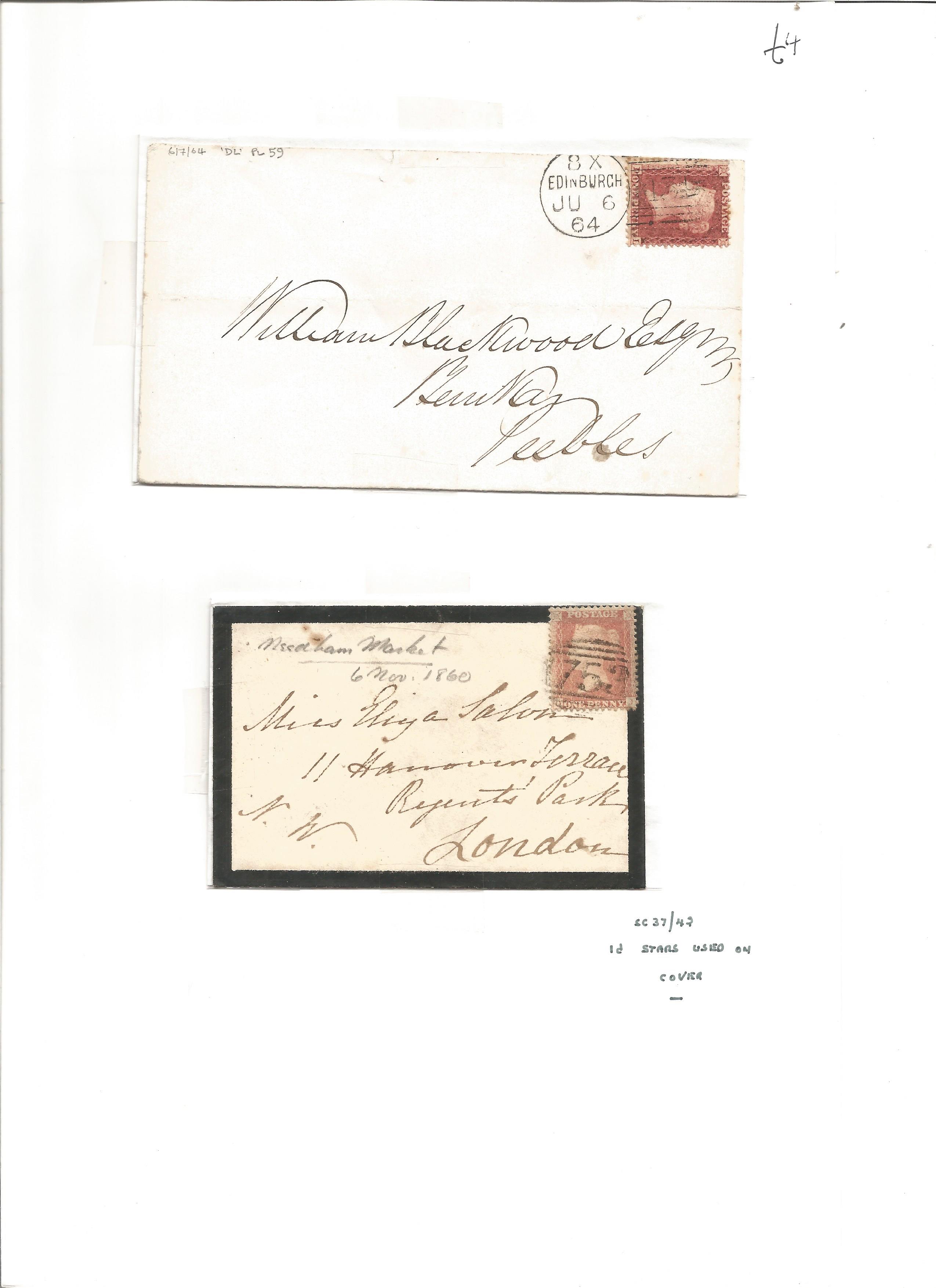 Postal History SC 37/42 1d stars used on mailing envelopes. Good Condition. All autographs are