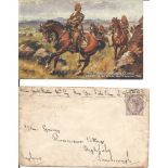 Postal History The Boer War 1902 Tucks postcard and letter envelope from APO 55 South Africa. Good