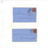 Postal History Plate 98 and 73 stamps. Used on mailing envelopes. Good Condition. All autographs are