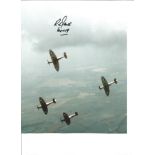 WW2 Battle of Britain pilot Richard Jones signed 10 x 8 4 Spitfire formation colour photo. Jones was